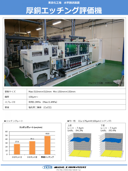  厚銅エッチング評価機カタログ